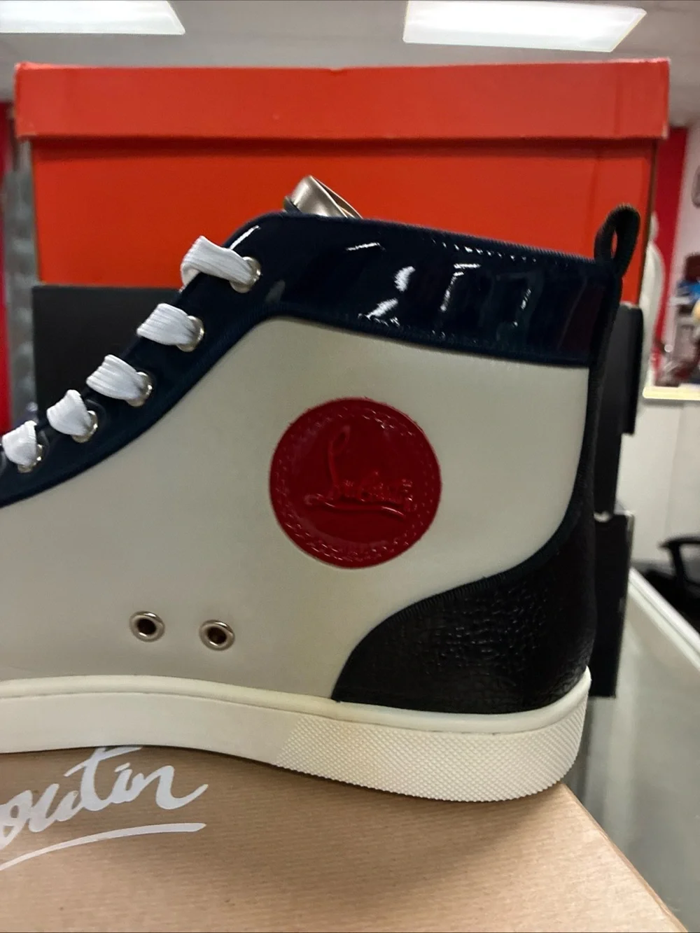Men’s Christian Louboutin Spiked Sneakers Used Sz 10 Eur 44 With OG Box 📦